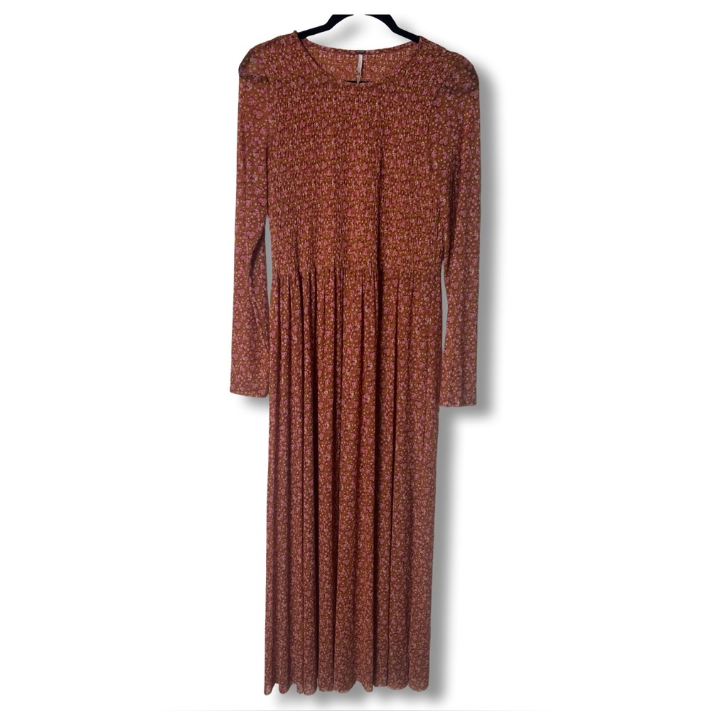 Free People - Women’s Ditsy Floral Print Smocked‎ Mesh Maxi Dress - Sz. S